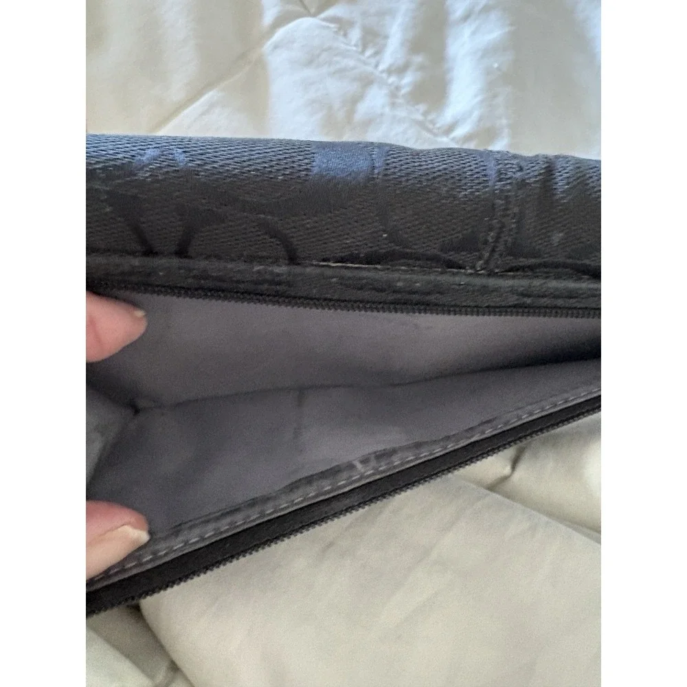 Coach Signature Zip Around Wallet Canvas Leather Trim